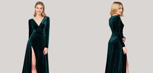 Stretch Velvet Evening Dresses UK Factory