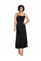 Sleeveless Black A-Line Spaghetti Straps Formal Evening Dress