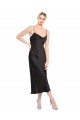 Sleeveless Black Low Back A-Line Spaghetti Straps Formal Evening Dress