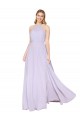 Sleeveless Lilac A-Line Halter Neck Formal Evening Dress