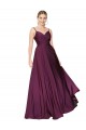 Sleeveless Wild Berry V-Back A-Line Spaghetti Straps Formal Evening Dress