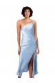 Sleeveless Light Sky Blue A-Line One Shoulder Formal Evening Dress