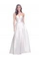 Sleeveless White Low Back A-Line Strapless Formal Evening Dress