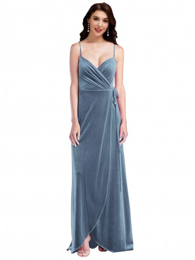 Sleeveless Dusty Blue Low Back A-Line Sweetheart Semi Formal Evening Dress UK Factory