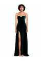 Sleeveless Dark Green Low Back A-Line Sweetheart Semi Formal Evening Dress