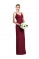 Sleeveless Burgundy A-Line V-Neck Formal Dress