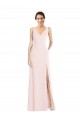 Sleeveless Pink Low Back A-Line V-Neck Black Tie Evening Dress