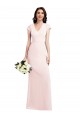 Cap Sleeves Pink A-Line V-Neck Formal Evening Dress