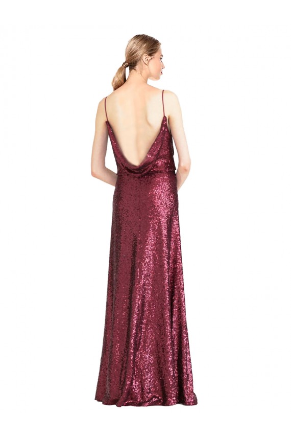 Sleeveless Burgundy A-Line Halter Neck Formal Evening Dress