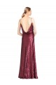 Sleeveless Burgundy A-Line Halter Neck Formal Evening Dress