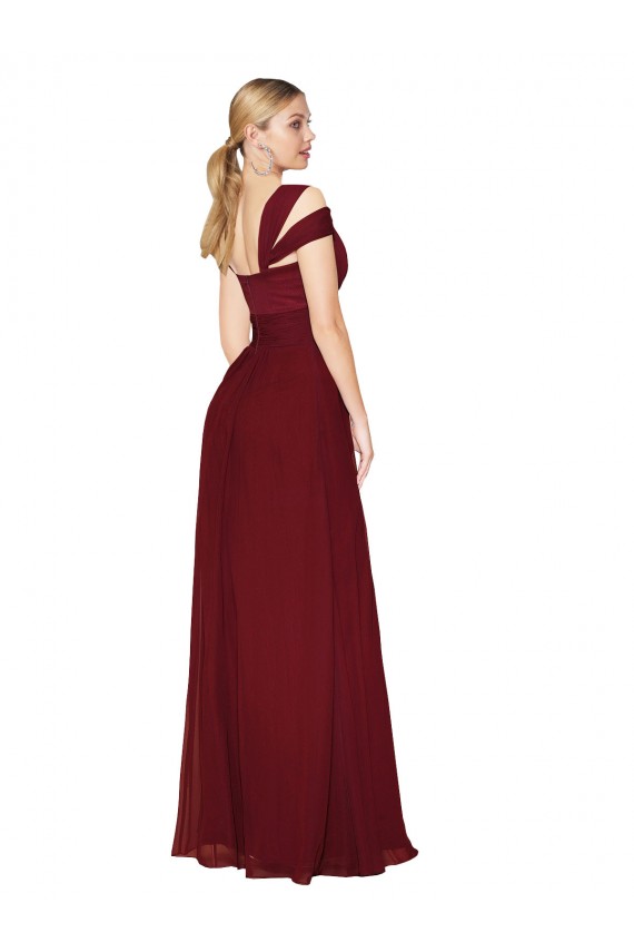 Sleeveless Burgundy A-Line Sweetheart Formal Evening Dress