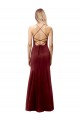 Sleeveless Burgundy Gold Criss Cross Back Mermaid Halter Neck Formal Evening Dress