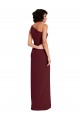 Sleeveless Burgundy Gold Sheath One Shoulder Formal Evening Dress