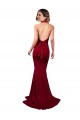 Sleeveless Burgundy Open Back Mermaid Halter Neck Formal Evening Dress