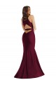 Sleeveless Burgundy Open Back Mermaid V-Neck Formal Plus Size Evening Dress