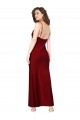 Sleeveless Burgundy Low Back Sheath Cowl Neck Black Tie Evening Dress