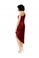 Sleeveless Burgundy Sheath One Shoulder Black Tie Evening Dress