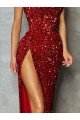 Sleeveless Burgundy Sheath Strapless Evening Dress