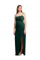 Sleeveless Hunter Low Back Column Spaghetti Straps Formal Evening Dress