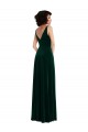 Sleeveless Dark Green V-Back A-Line V-Neck Evening Gown