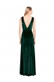 Sleeveless Dark Green V-Back A-Line V-Neck Evening Dress