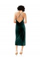 Sleeveless Dark Green Criss Cross Open Back Sheath Spaghetti Straps Formal Dress