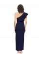 Sleeveless Dark Navy Sheath One Shoulder Formal Evening Dress