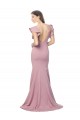 Flutter Sleeves Dusty Pink Low Back Mermaid Round Neck Formal Evening Dress