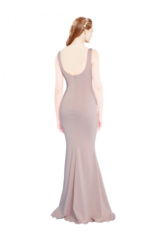 Cap Sleeves Dusty Pink Mermaid Scoop Neck Formal Evening Dress