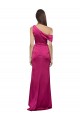 Sleeveless Fuchsia A-Line One Shoulder Evening Dress