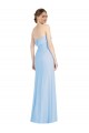 Sleeveless Light Sky Blue Low Back Trumpet Strapless Black Tie Evening Dress