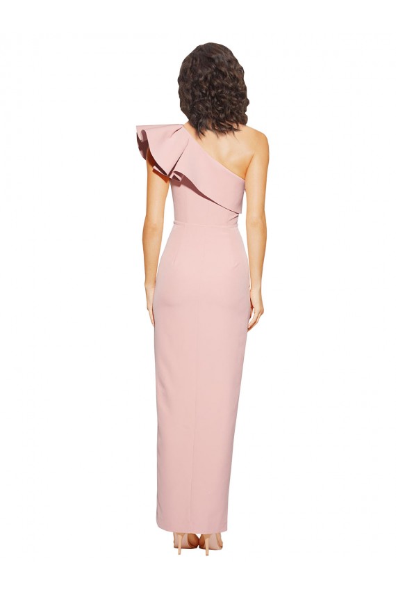 Sleeveless Mauve Sheath One Shoulder Formal Evening Dress