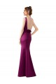 Sleeveless Merlot Open Back Sheath Bateau Neck Black Tie Evening Dress