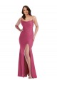 Sleeveless Fuchsia Tie Back Mermaid Spaghetti Straps Formal Plus Size Evening Dress