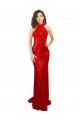 Sleeveless Red Open Back Mermaid Halter Neck Formal Evening Gown