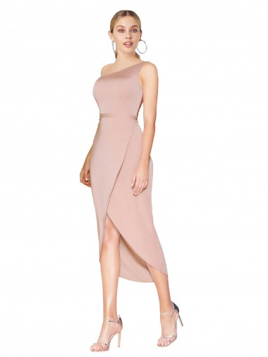 Sleeveless Mauve Mermaid One Shoulder Formal Dress UK Factory