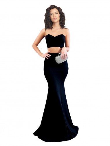 Sleeveless Black Low Back Mermaid High Neck Formal Evening Dress UK Factory