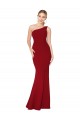 Sleeveless Burgundy Mermaid One Shoulder Formal Evening Dress