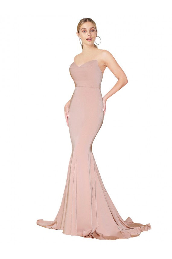 Sleeveless Mauve Low Back Mermaid Sweetheart Formal Dress