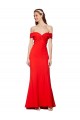 Sleeveless Red Mermaid Off the Shoulder Evening Dress