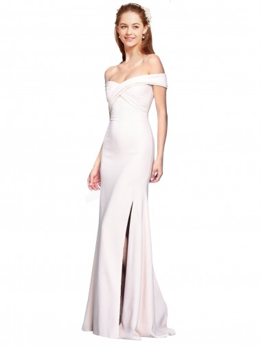 Sleeveless White Mermaid Off the Shoulder Formal Dress UK Factory