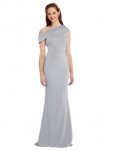 Sleeveless Grey Mermaid One Shoulder Formal Dress UK Factory