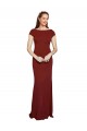 Cap Sleeves Burgundy Keyhole Back Mermaid Round Neck Formal Evening Dress