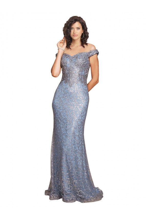 Sleeveless Mermaid Off the Shoulder Formal Evening Dress