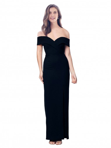 Sleeveless Black Mermaid Off the Shoulder Formal Dress UK Factory