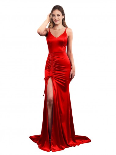 Sleeveless Red Low Back Mermaid Sweetheart Evening Dress UK Factory