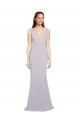 Sleeveless Arctic Lilac Keyhole Back Mermaid V-Neck Formal Evening Dress