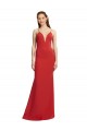 Sleeveless Red Open Back Mermaid Spaghetti Straps Formal Evening Dress