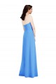 Sleeveless Peacock Blue Low Back Trumpet Strapless Semi Formal Evening Dress