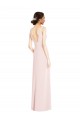 Sleeveless Pink Low Back A-Line V-Neck Black Tie Evening Dress